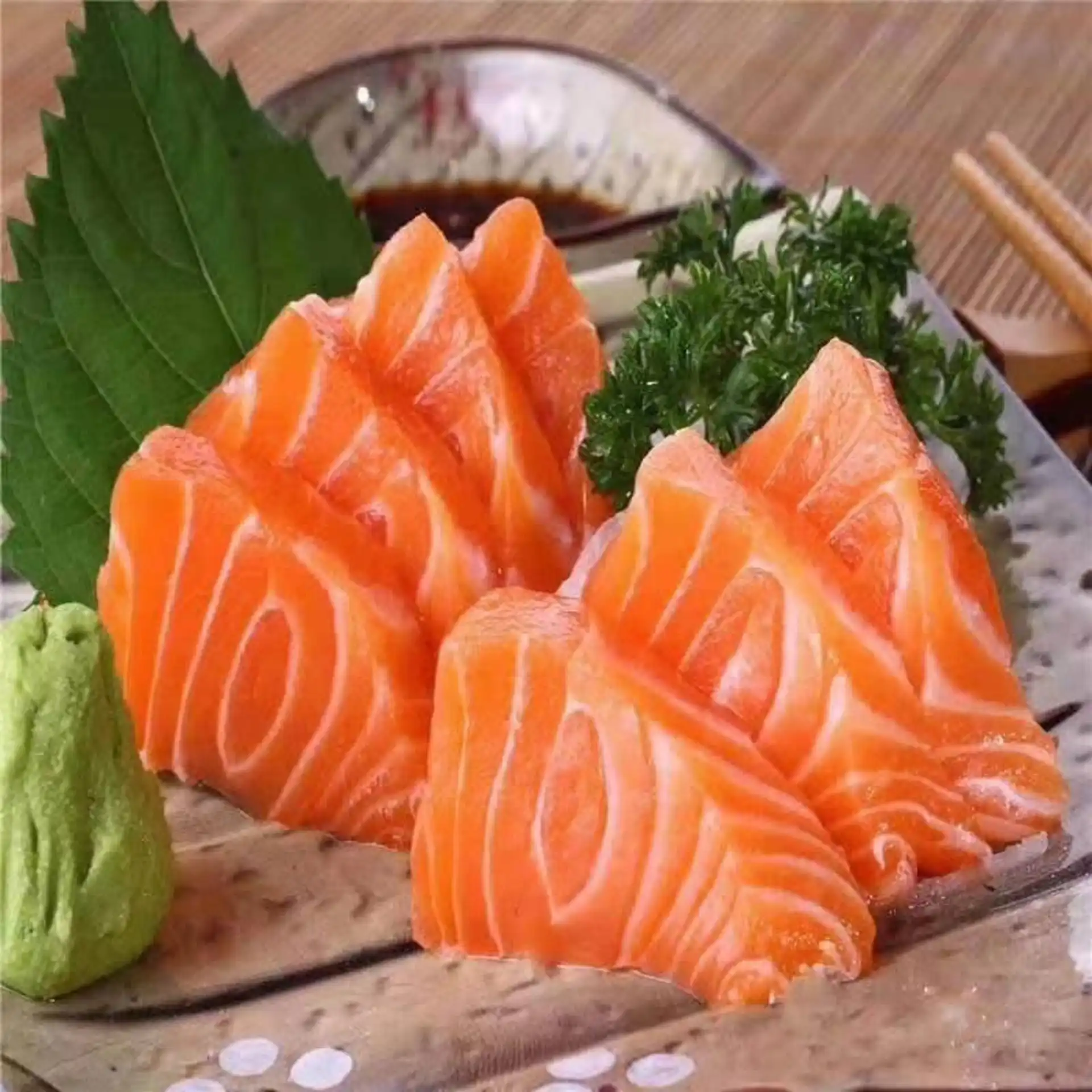 Fresh salmon sashimi platter at Let's Sushi Japanese restaurant Regina